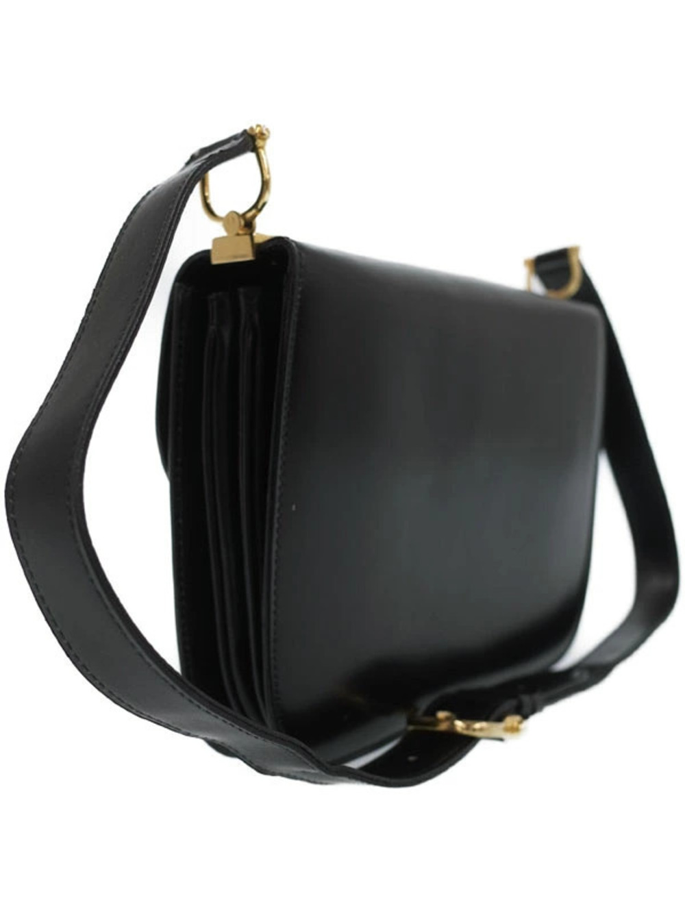 Celine calf shoulder leather black box Paris bag Carriage Horse